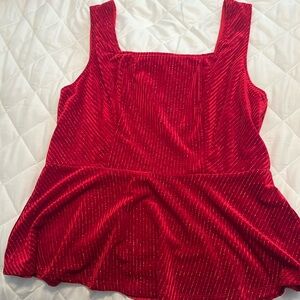 Red, altard state peplum tank top, large, gently used/like new